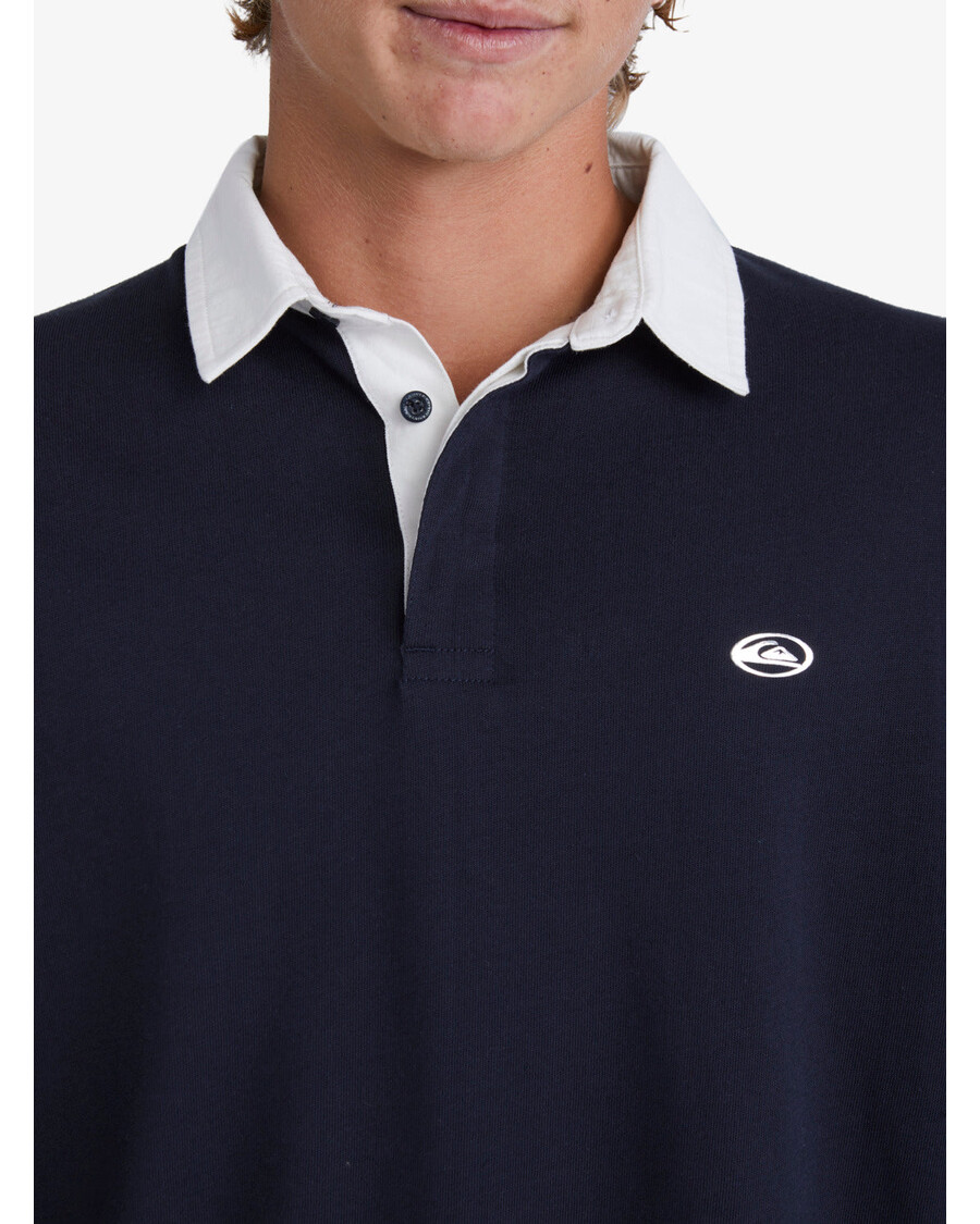 חולצת פולו Quiksilver Saturn עם שרוולים ארוכים - כהה כהה