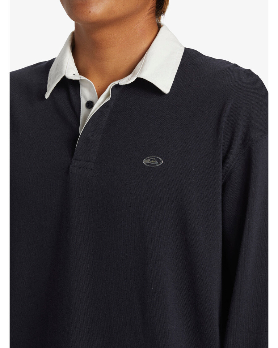 חולצת פולו Quiksilver Saturn עם שרוולים ארוכים - כהה כהה