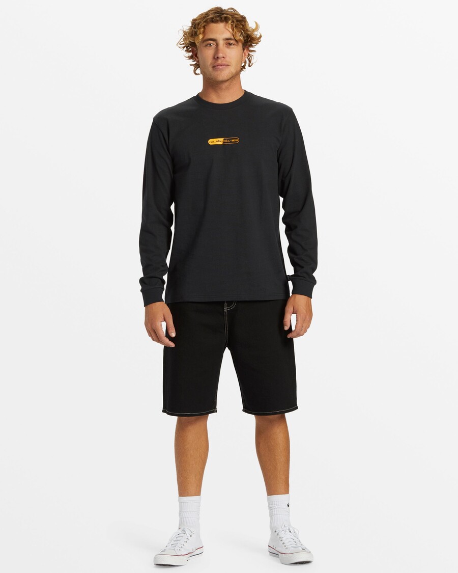 куик силвер пиллс мајица дугих рукава - црна