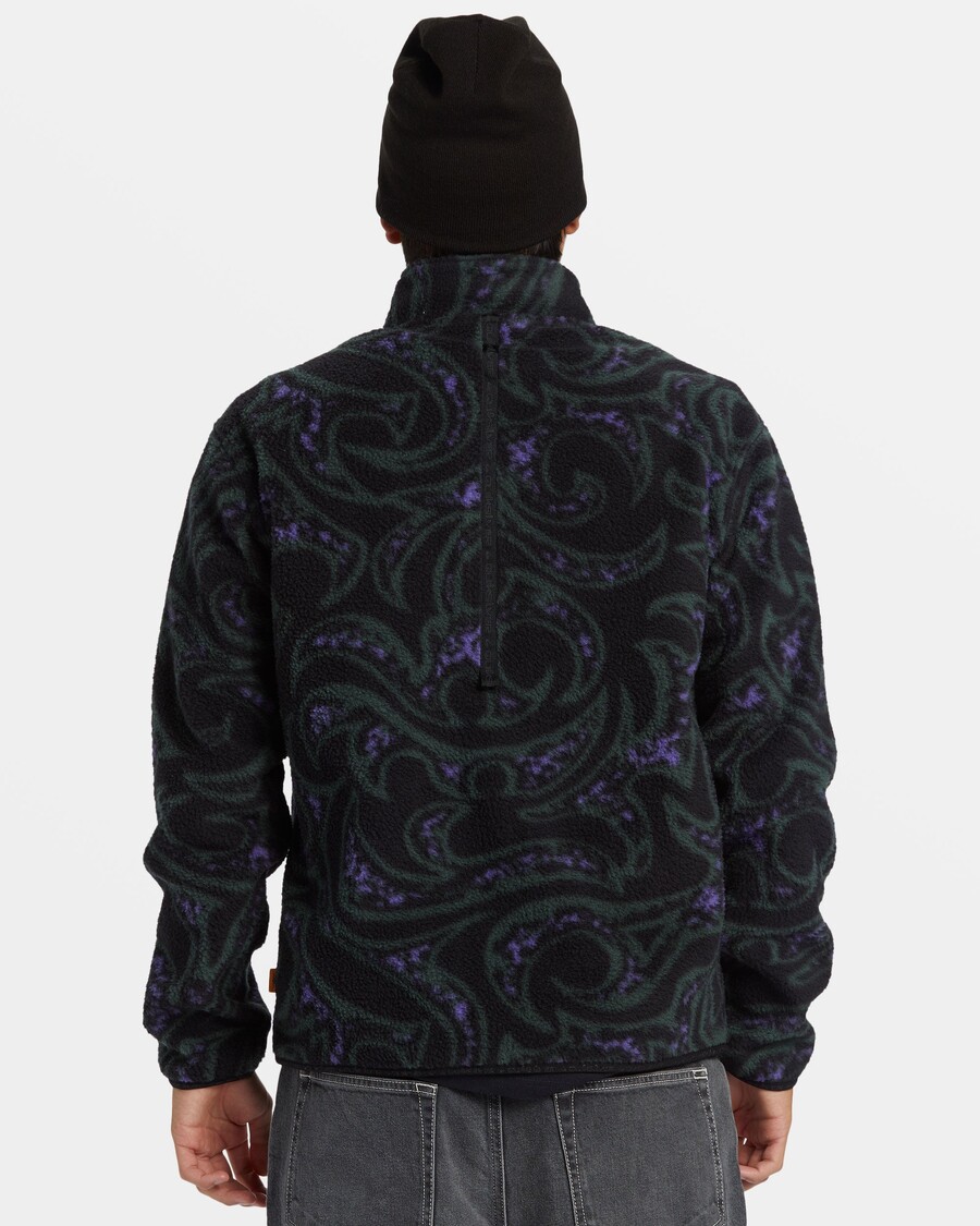 φούτερ Quiksilver υδράργυρο με μισό φερμουάρ - Sherpa υδραργύρου- μαύρο