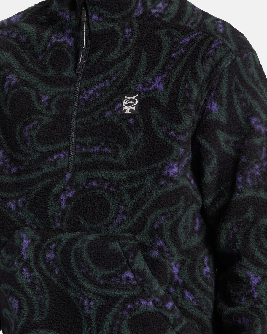 φούτερ Quiksilver υδράργυρο με μισό φερμουάρ - Sherpa υδραργύρου- μαύρο