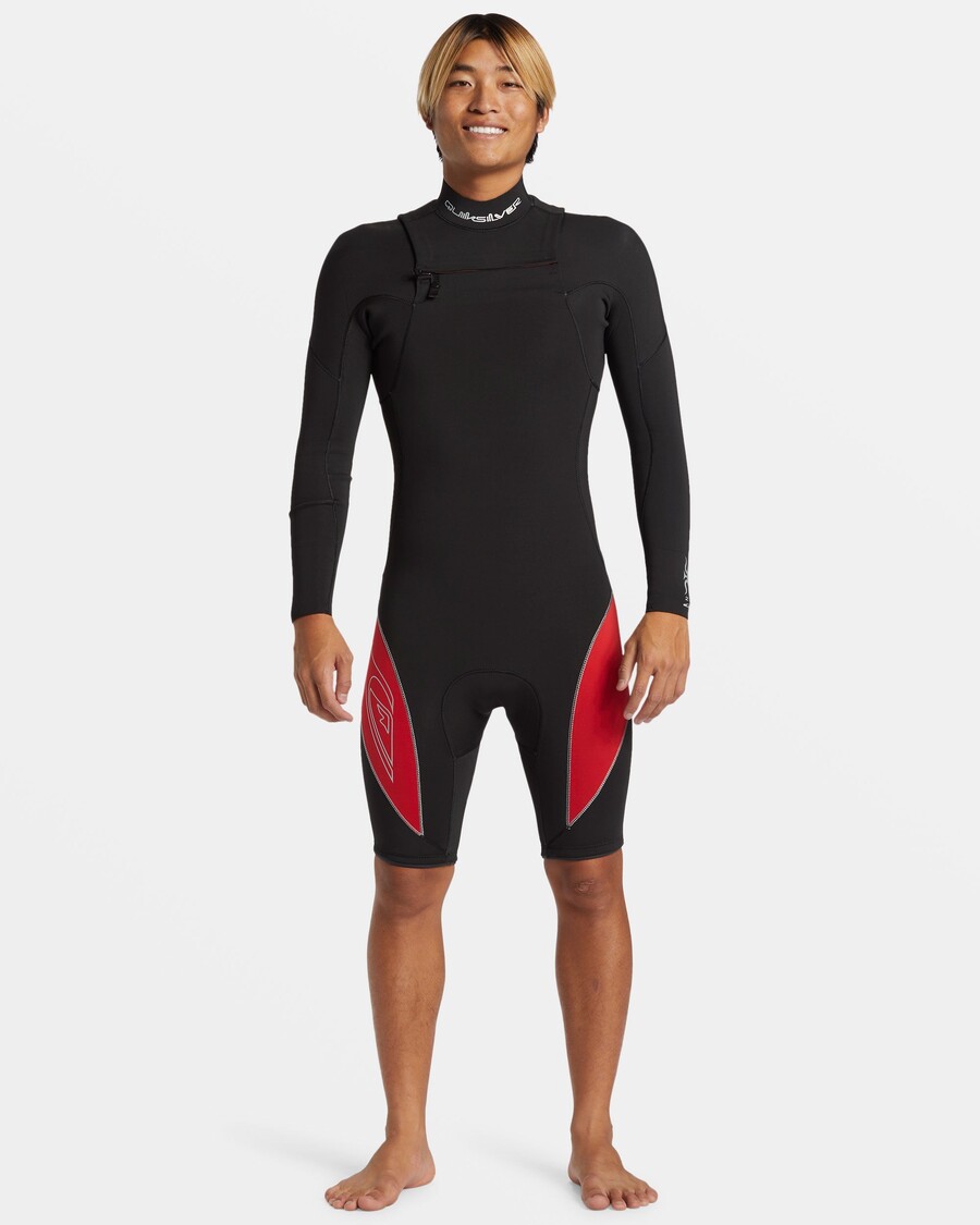 Quik Silver 2/2mm Mercury Chest Zip Long Sleeve Springsuit - High Risk Red