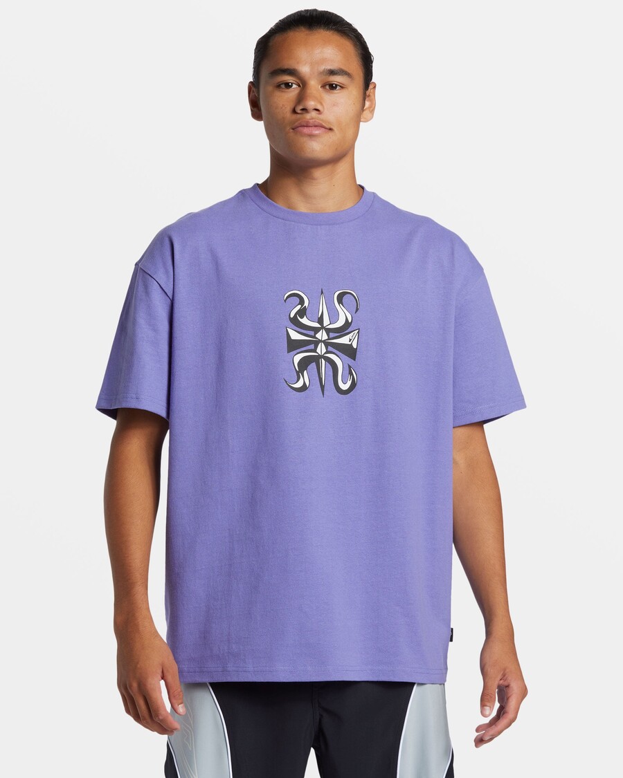 T-shirt Quik ασημί τρίαινα - μπλε της Κορσικής