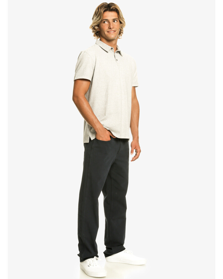 Quik Silver Sunset Cruise Short Sleeve Polo Shirt - Light Grey Heather