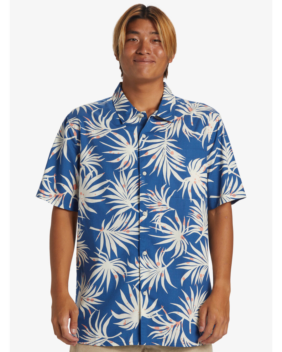 Quik Silver Beach Club Casual Short Sleeve Shirt - Monaco Blue Aop Better Ss