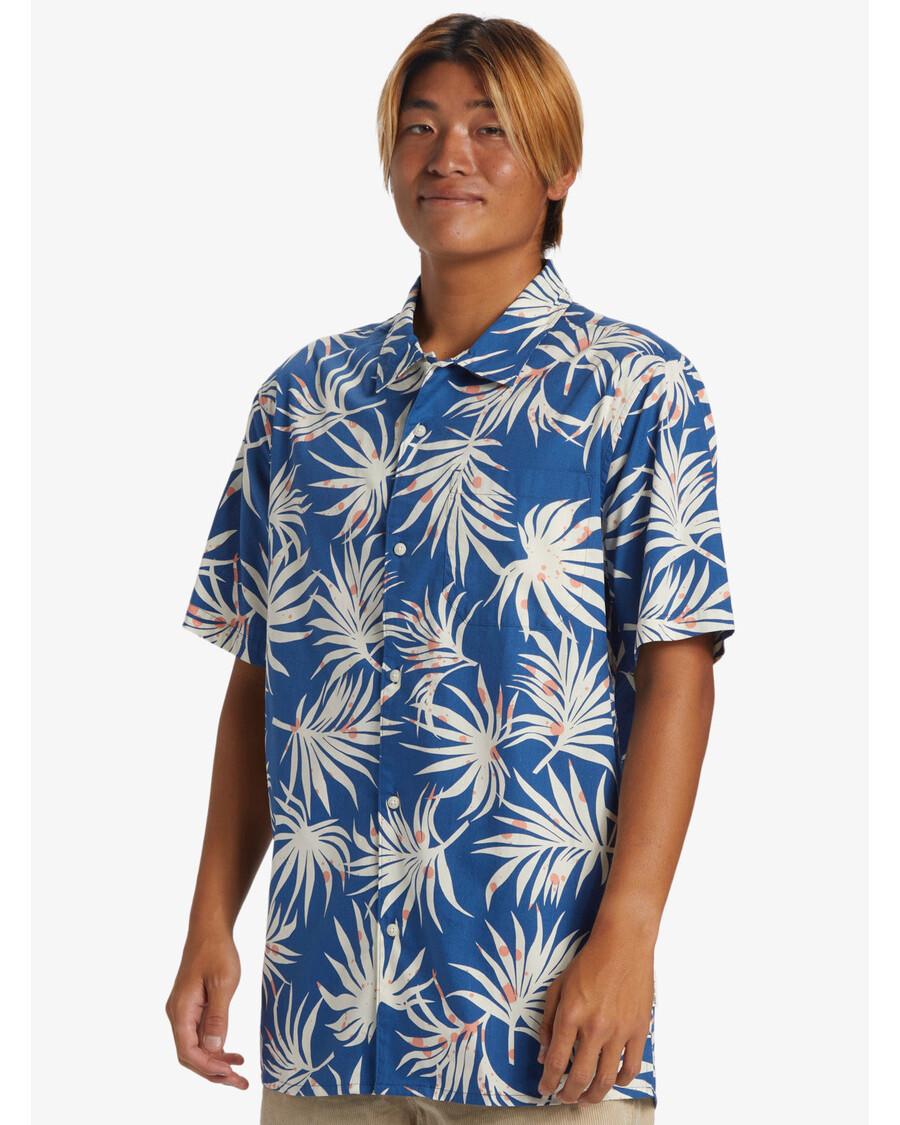 Quik Silver Beach Club Casual Short Sleeve Shirt - Monaco Blue Aop Better Ss