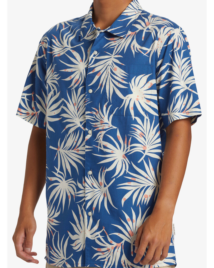 Quik Silver Beach Club Casual Short Sleeve Shirt - Monaco Blue Aop Better Ss
