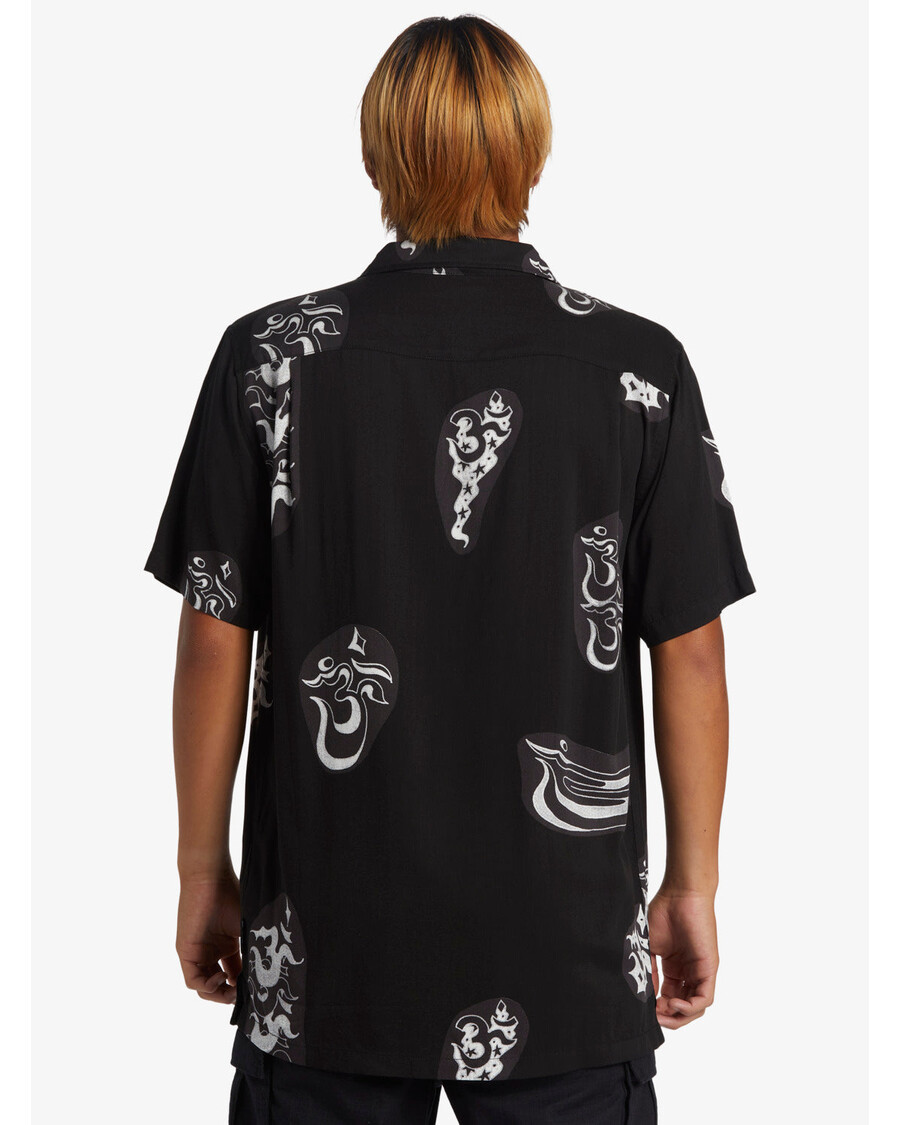 Quik Silver Pool Party Casual Short Sleeve Shirt - Black Aop Best Mix Ss