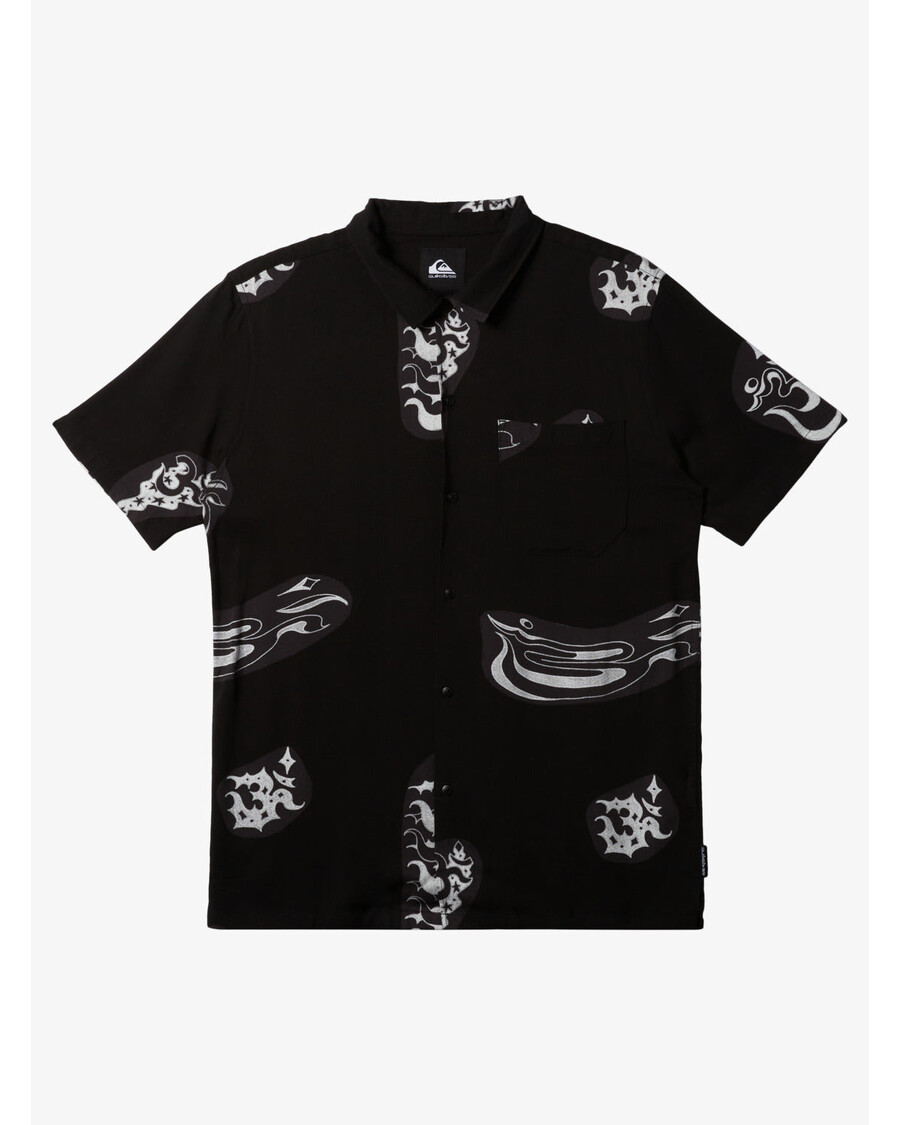 Quik Silver Pool Party Casual Short Sleeve Shirt - Black Aop Best Mix Ss