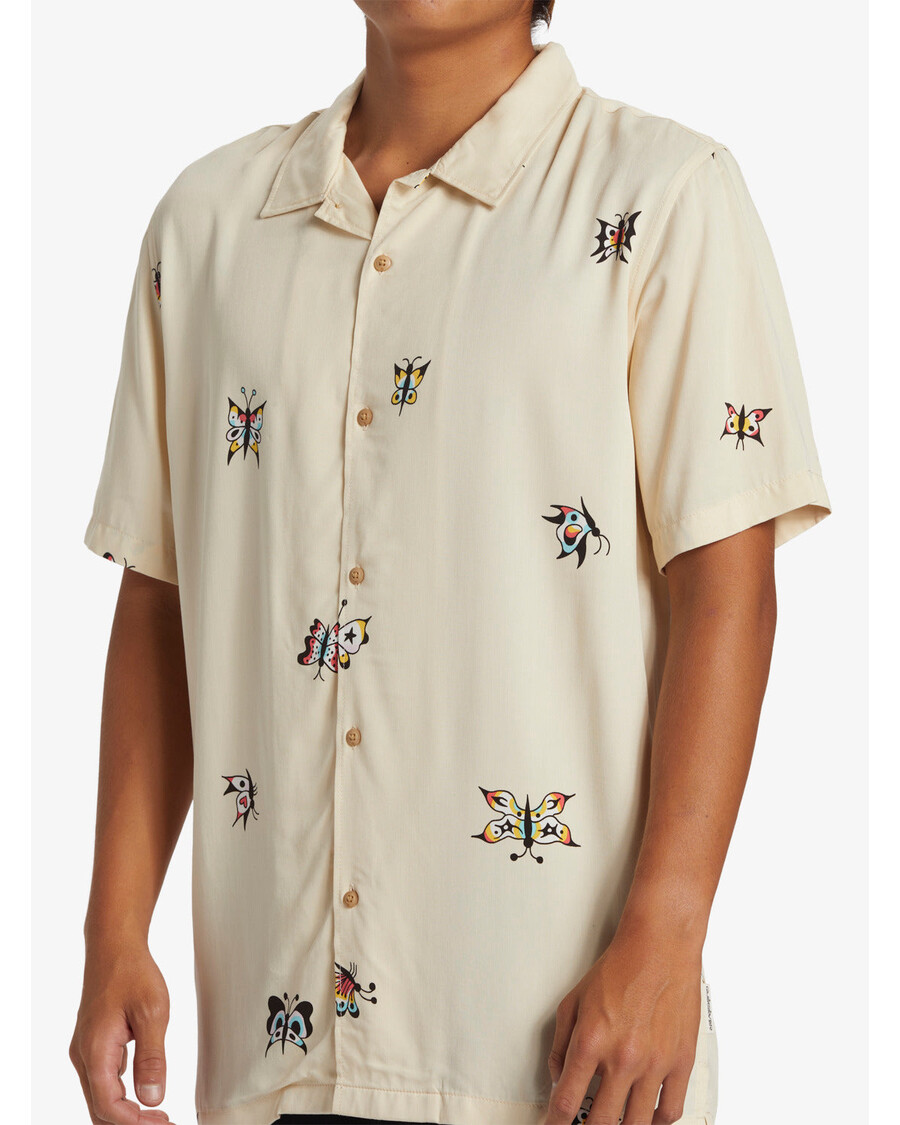 Quik Stříbrná Pool Party Ležérní Košile S Krátkým Rukávem - ústřicová Bílá Aop Best Mix Ss