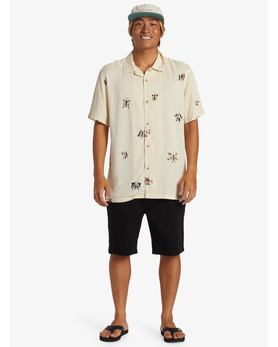 Quik Stříbrná Pool Party Ležérní Košile S Krátkým Rukávem - ústřicová Bílá Aop Best Mix Ss