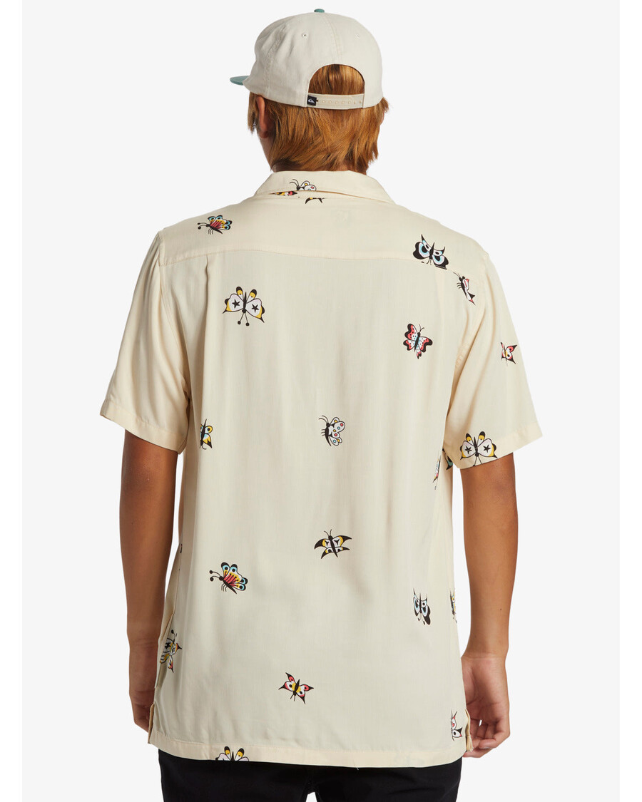 Quik Stříbrná Pool Party Ležérní Košile S Krátkým Rukávem - ústřicová Bílá Aop Best Mix Ss