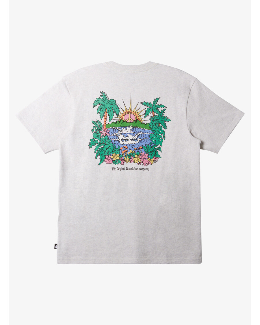Quik Silver Island Sunrise T-Shirt - Snow Heather