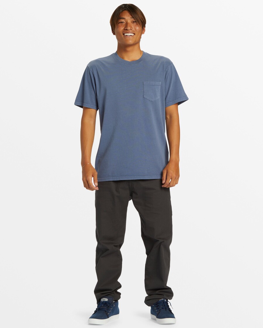 Quik Silver Salt Water Pocket Tee T-Shirt - Crown Blue