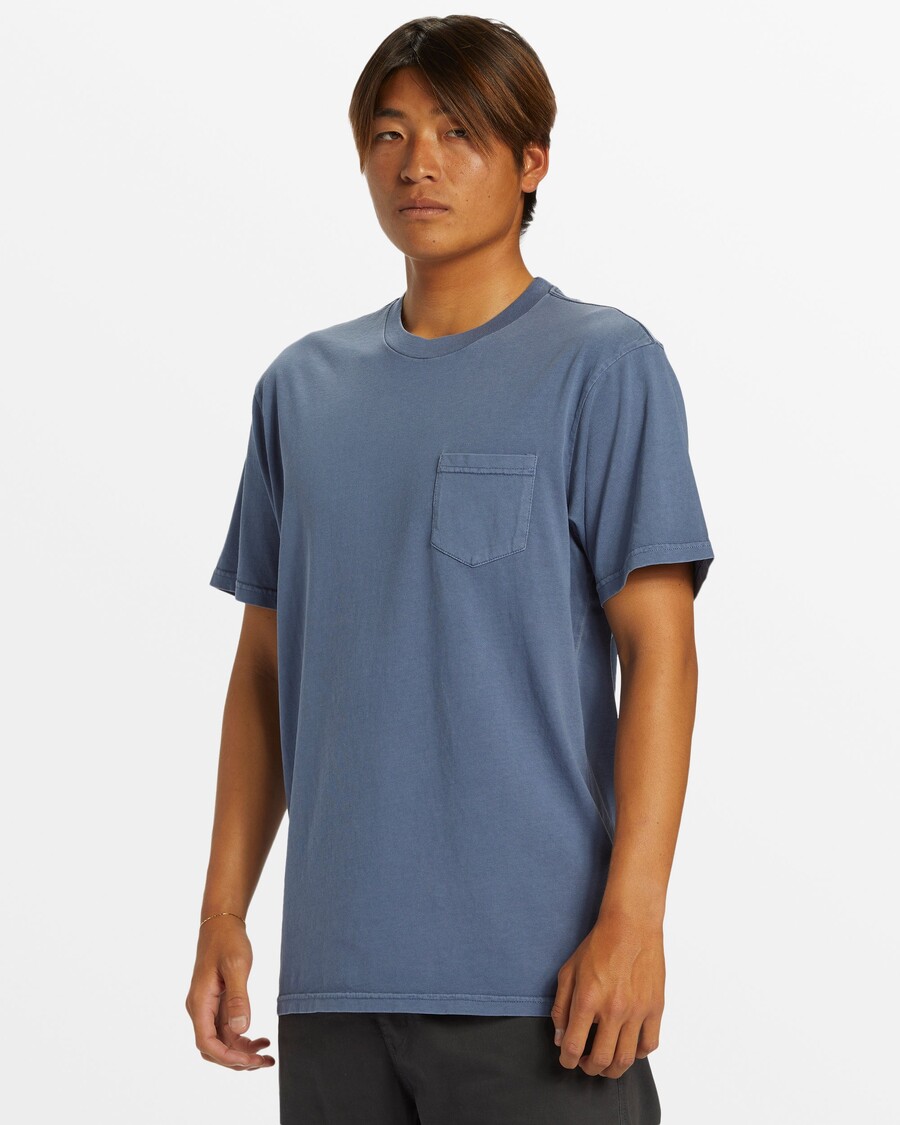 Quik Silver Salt Water Pocket Tee T-Shirt - Crown Blue