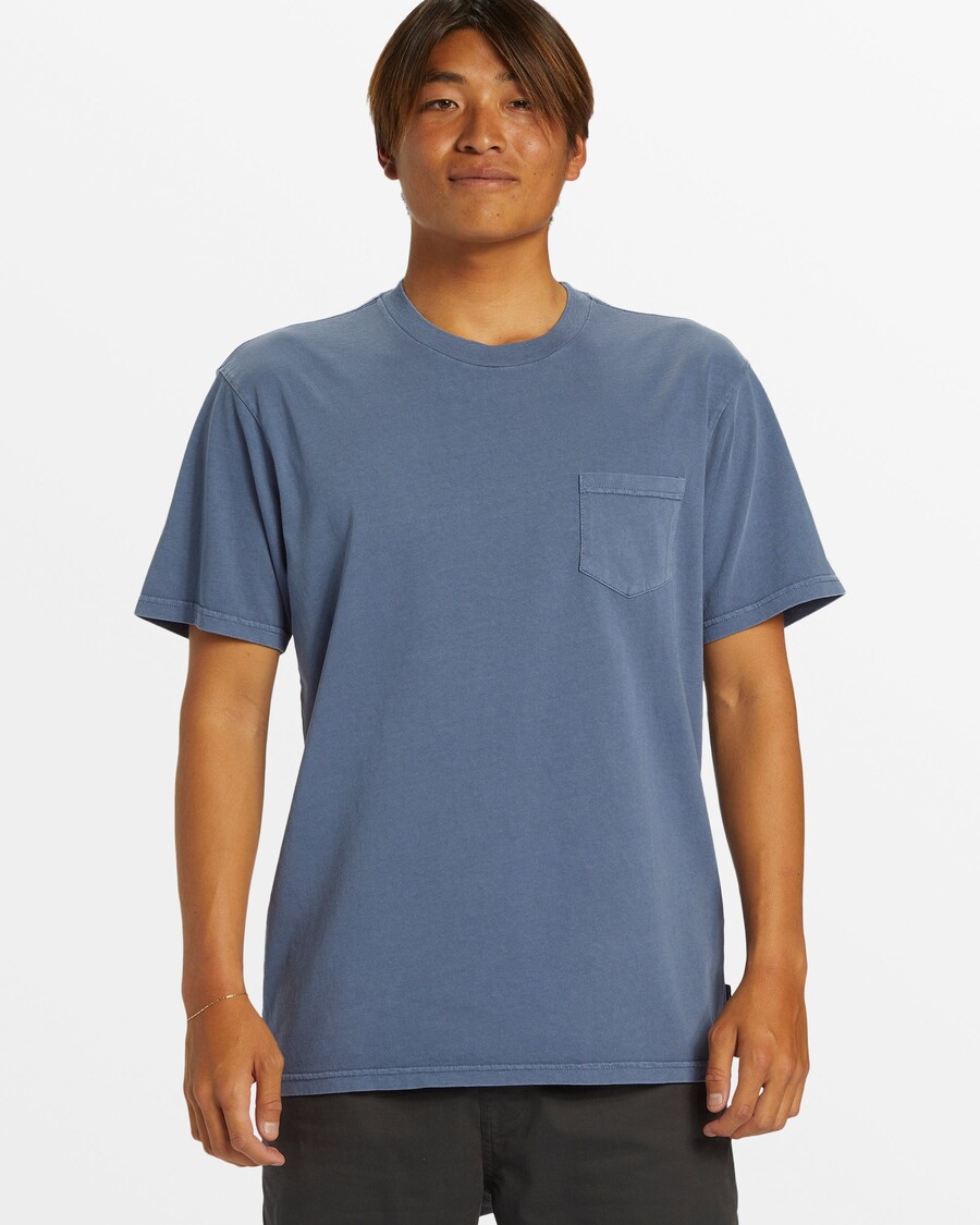 Quik Silver Salt Water Pocket Tee T-Shirt - Crown Blue