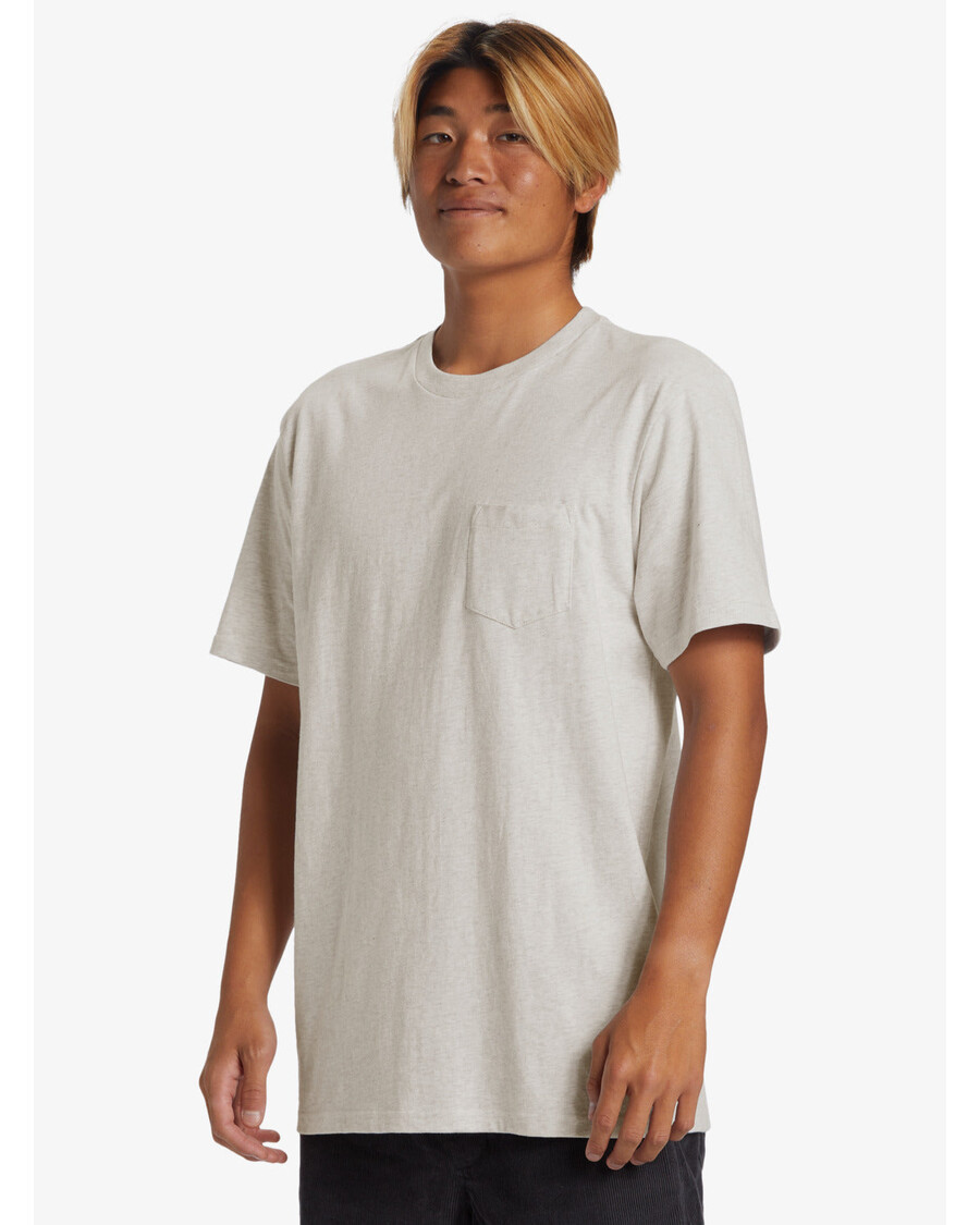 Quiksilver Tričko Se Slanou Vodou Pocket Tee - Snow Heather