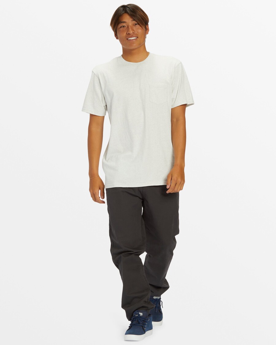 Quiksilver Tričko Se Slanou Vodou Pocket Tee - Snow Heather