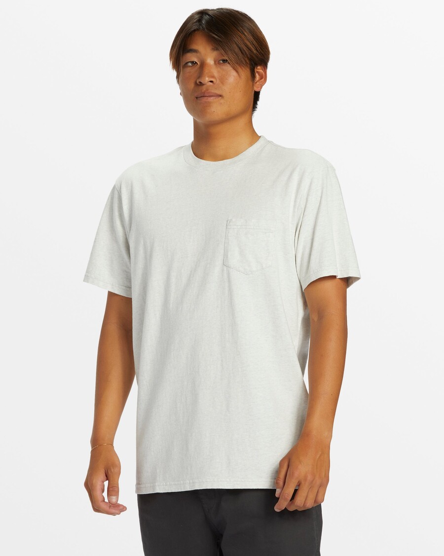Quiksilver Tričko Se Slanou Vodou Pocket Tee - Snow Heather