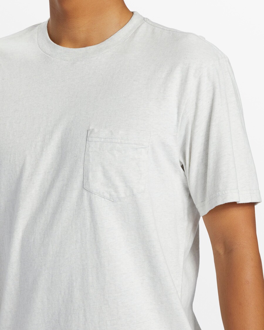 Quiksilver Tričko Se Slanou Vodou Pocket Tee - Snow Heather
