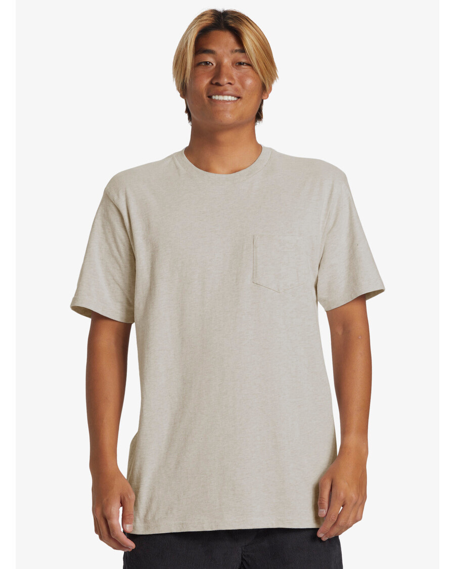 Quiksilver Tričko Se Slanou Vodou Pocket Tee - Snow Heather