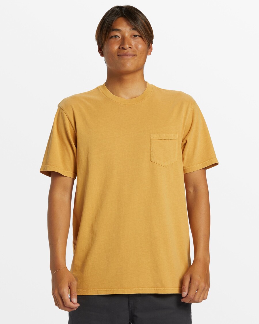 Quik Silver Salt Water Pocket Tee T-Shirt - Mustard