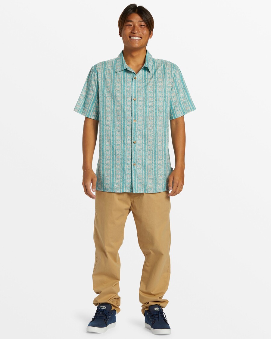 Quik Silver Pool Party Casual Short Sleeve Shirt - Capri Pacific Tribe Ss