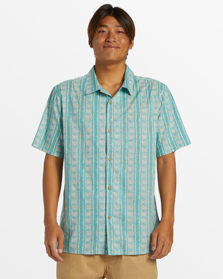 Quik Silver Pool Party Casual Short Sleeve Shirt - Capri Pacific Tribe Ss