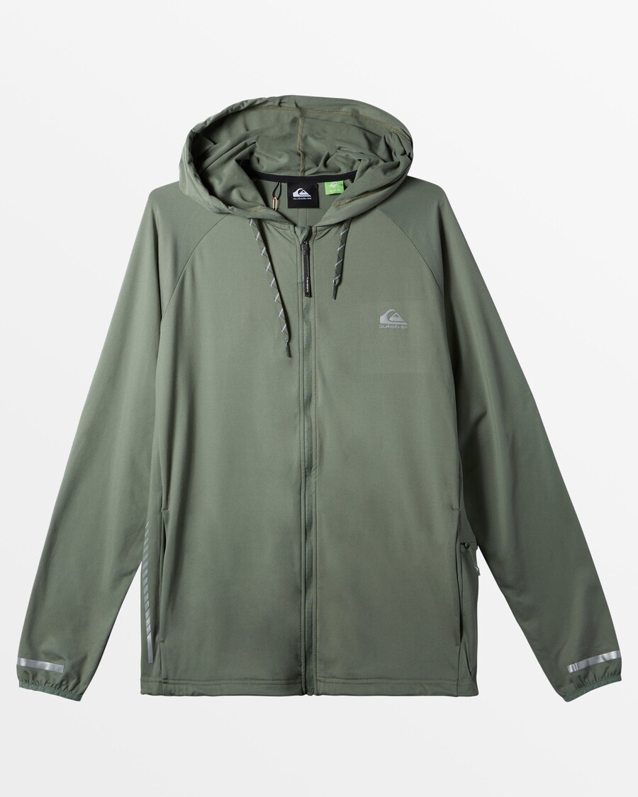 Quiksilver Stickad Träning Teknisk Hoodie Med Dragkedja - Lagerkrans