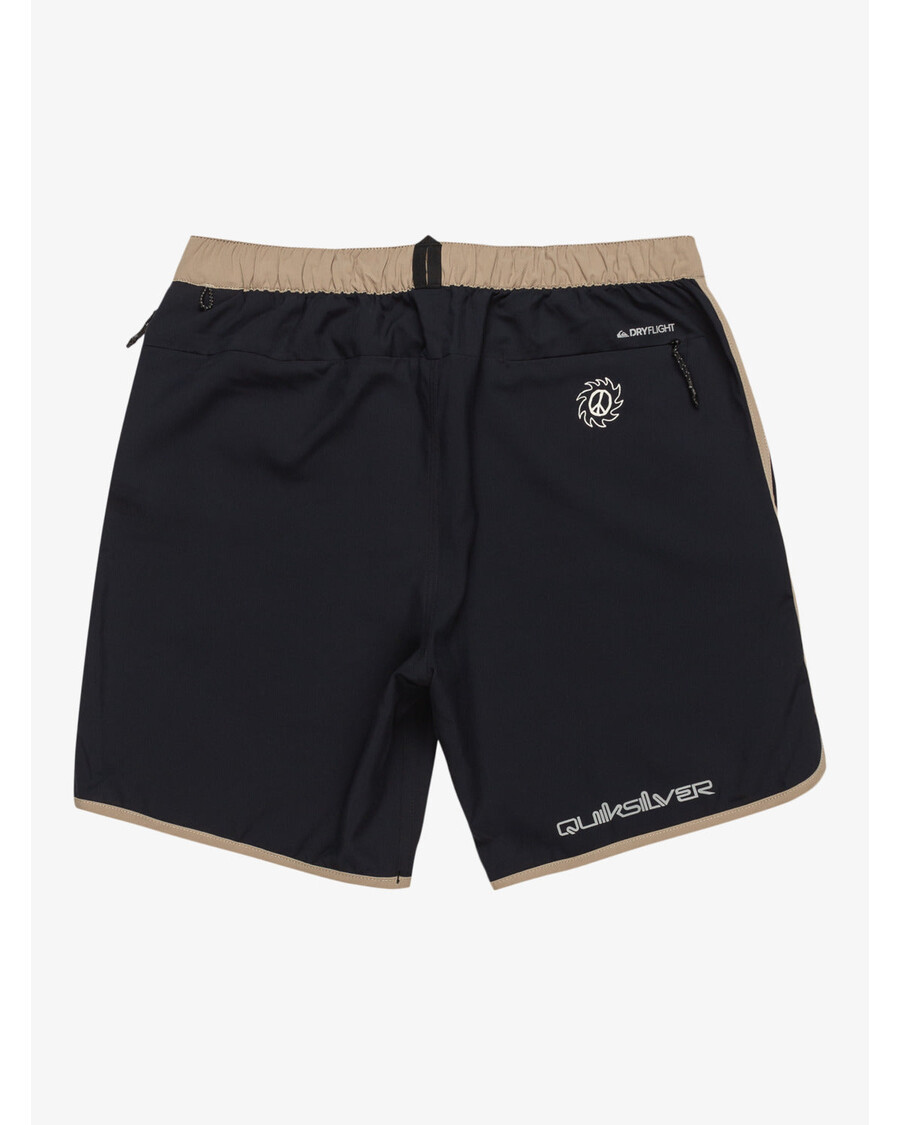 Quik Silver Omni Scallop 17" Amphibian Boardshorts - Black/Black