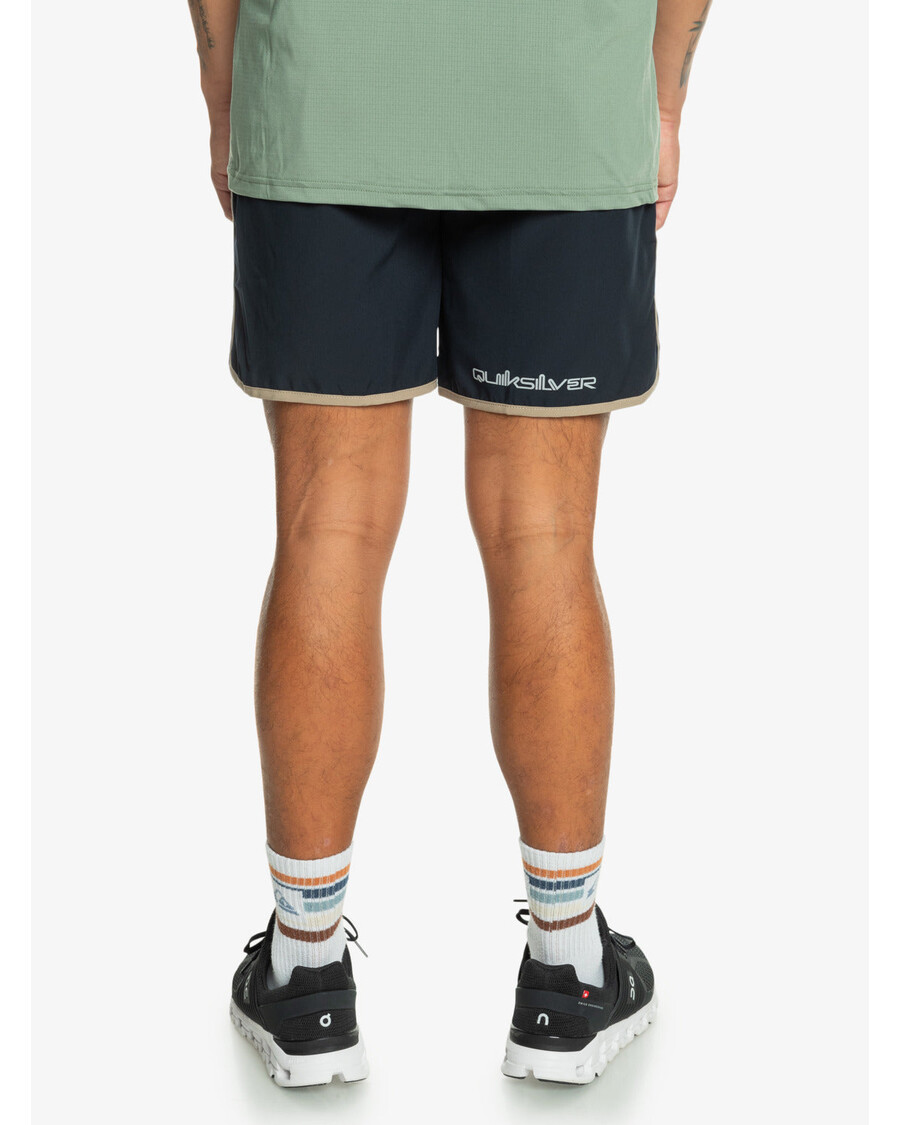 Quik Silver Omni Scallop 17" Amphibian Boardshorts - Black/Black