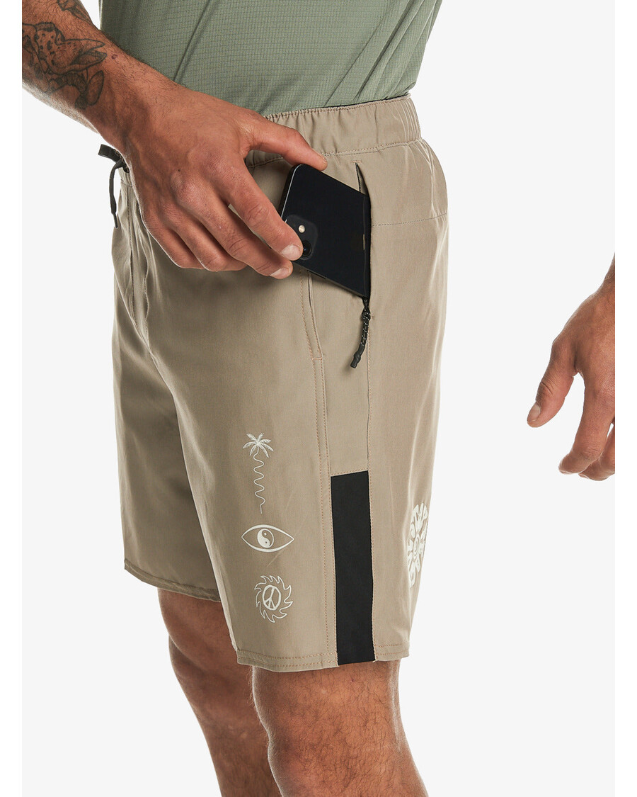 Kratke Hlače Za Trening Quiksilver Omni 17" - Timber Wolf