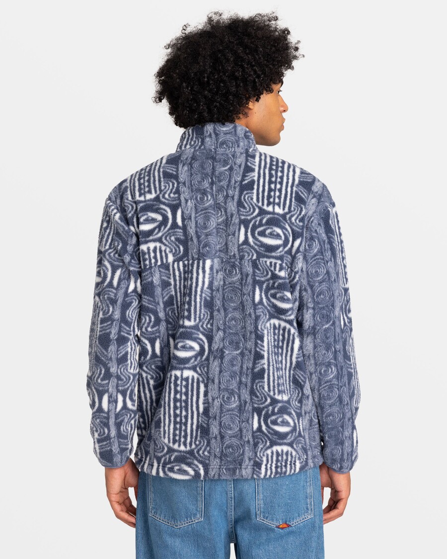 Quik Silver Clean Coast Zip-Up Sweatshirt - Vintage Blue Pacific Herritage