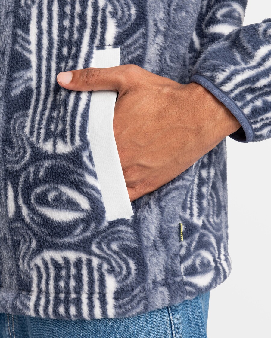 Quik Silver Clean Coast Zip-Up Sweatshirt - Vintage Blue Pacific Herritage