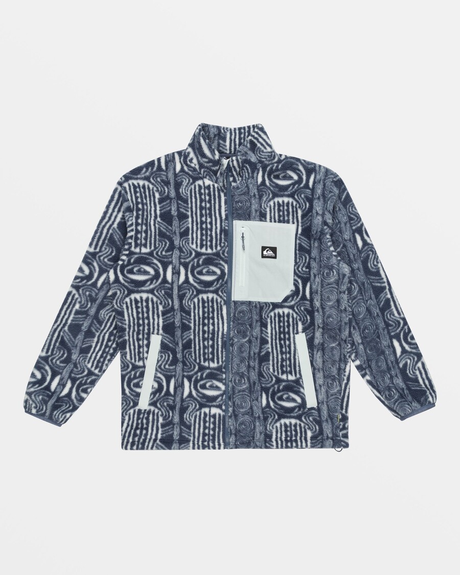 Quik Silver Clean Coast Zip-Up Sweatshirt - Vintage Blue Pacific Herritage