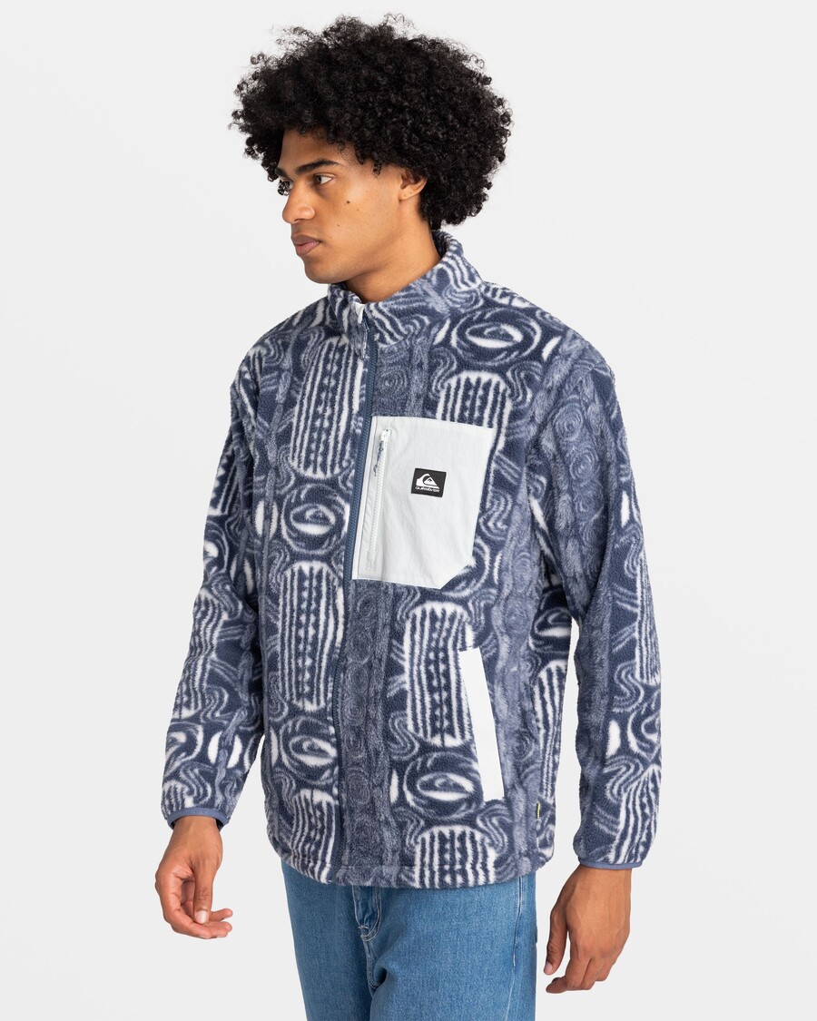 Quiksilver Clean Coast Tõmblukuga Dressipluus - Vintage Blue Pacific Heritage