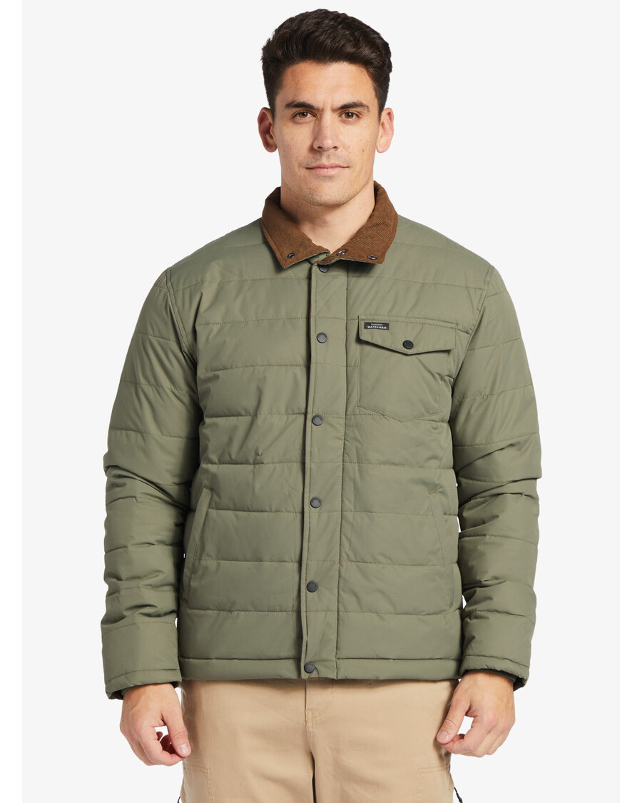 куиксилвер ватерман оцеан цавес лагана пуффер јакна - прашњава маслина