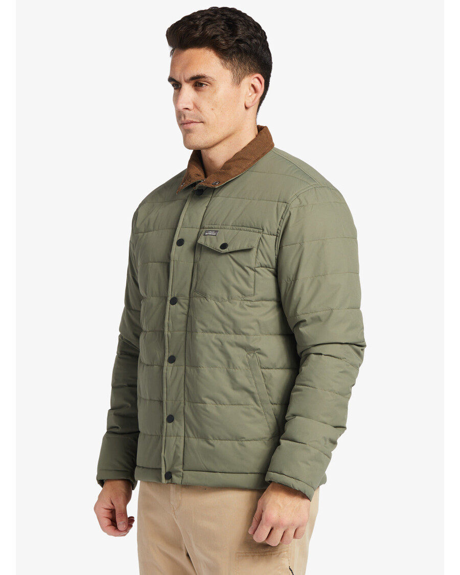 куиксилвер ватерман оцеан цавес лагана пуффер јакна - прашњава маслина