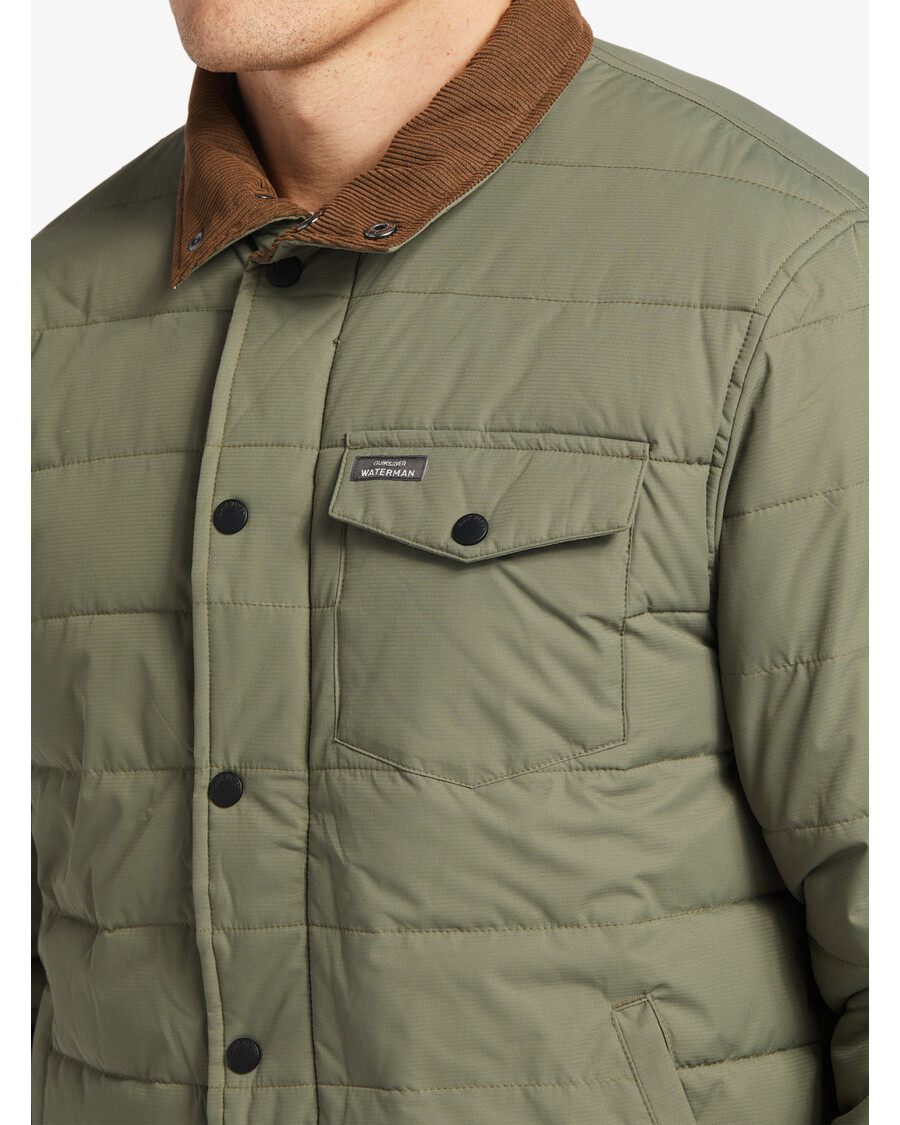 куиксилвер ватерман оцеан цавес лагана пуффер јакна - прашњава маслина