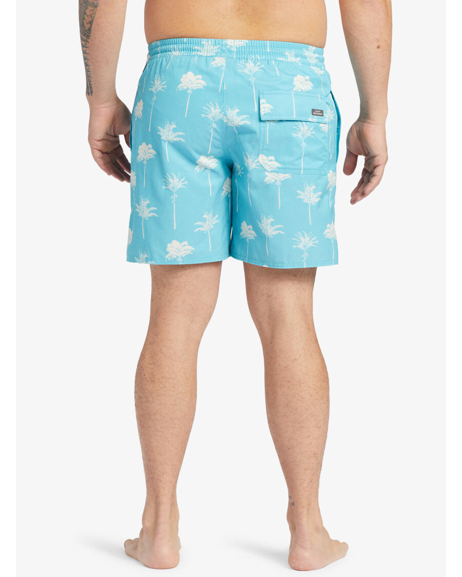 Quik Silver Waterman Cliffside 17" Swim Trunks - Scuba Blue Amazed Palm