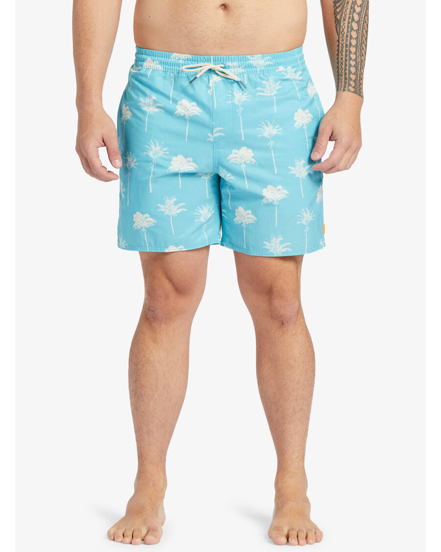 Quik Silver Waterman Cliffside 17" Swim Trunks - Scuba Blue Amazed Palm