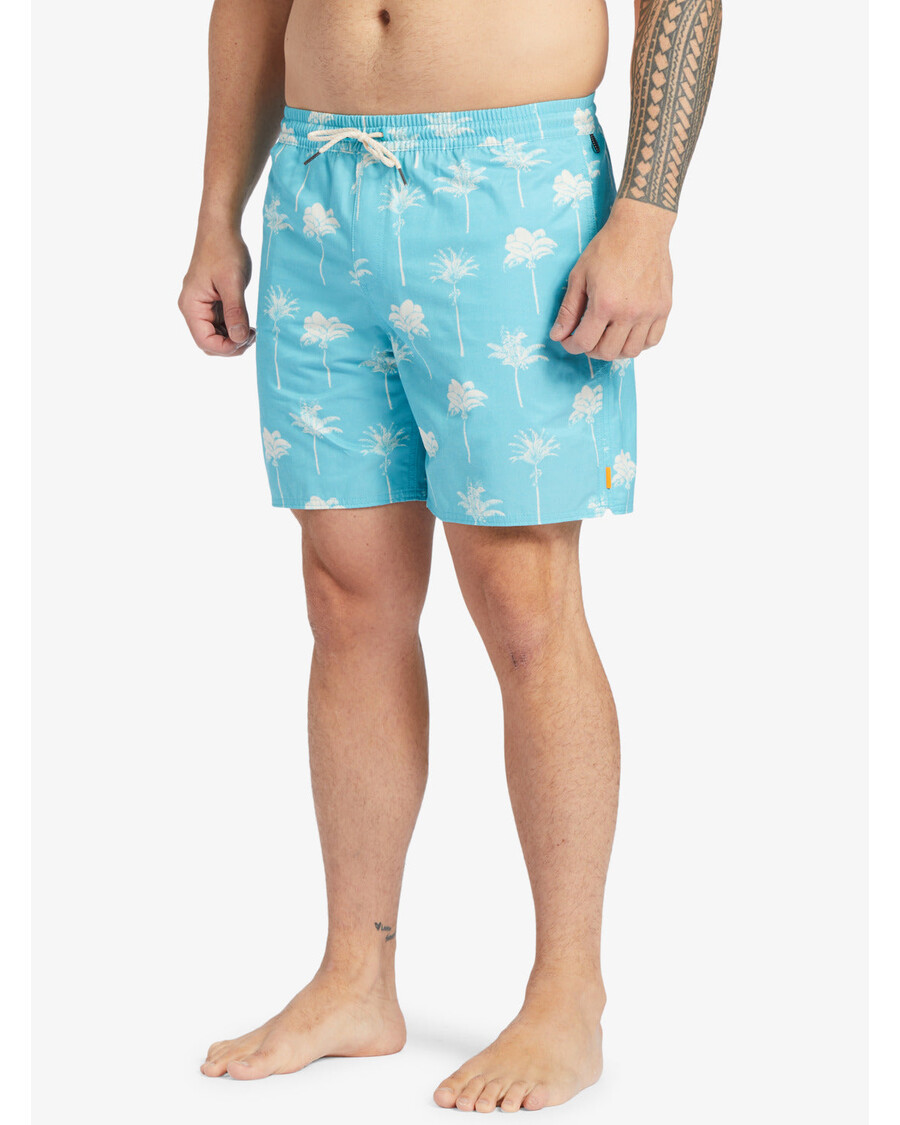 Quik Silver Waterman Cliffside 17" Swim Trunks - Scuba Blue Amazed Palm