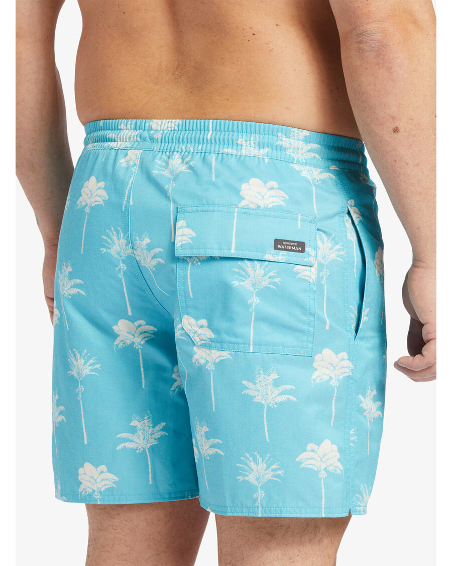 Quik Silver Waterman Cliffside 17" Swim Trunks - Scuba Blue Amazed Palm