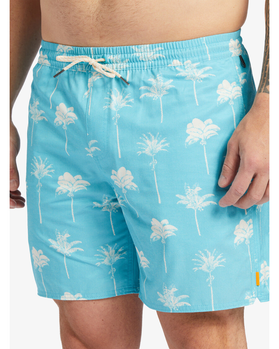 Quik Silver Waterman Cliffside 17" Swim Trunks - Scuba Blue Amazed Palm