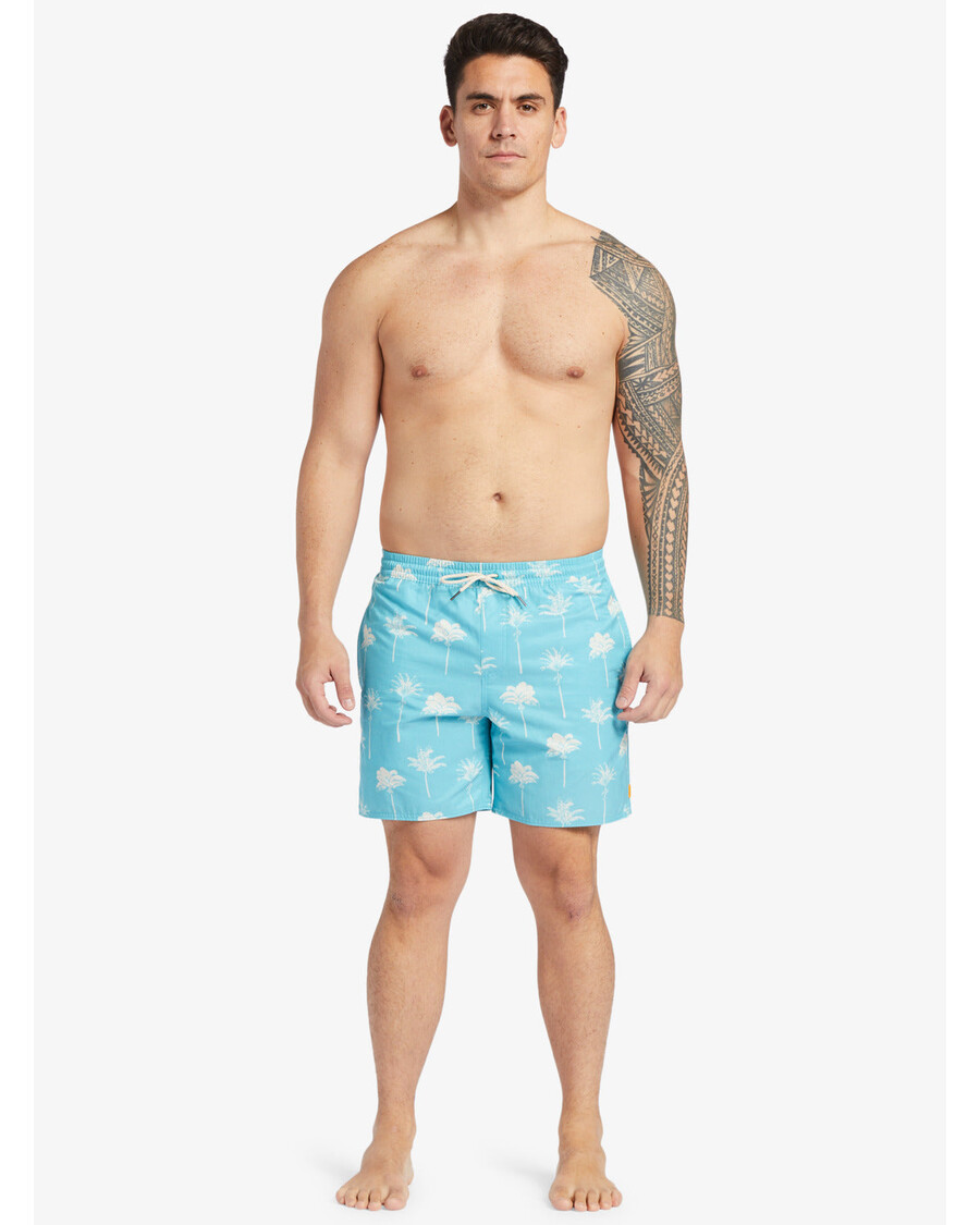 Quik Silver Waterman Cliffside 17" Swim Trunks - Scuba Blue Amazed Palm
