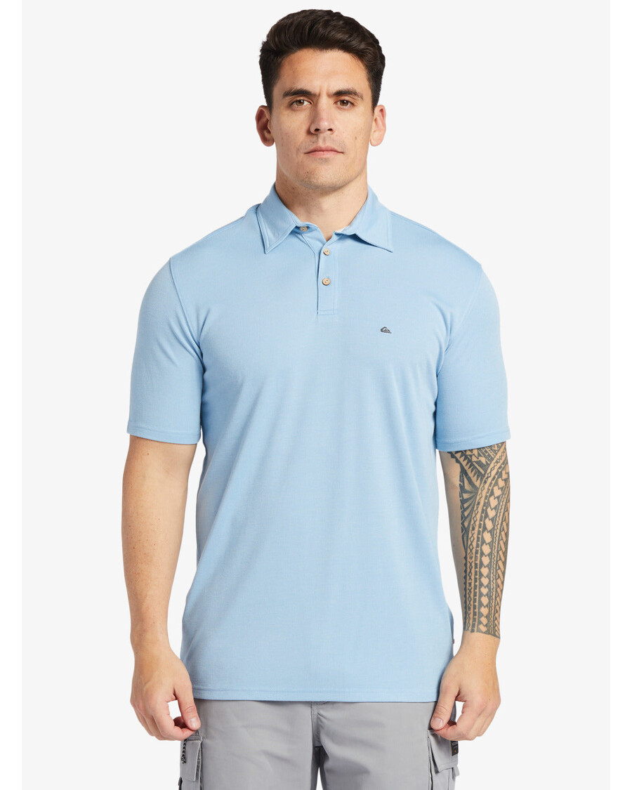 Quik Silver Waterman Waterpolo Short Sleeve Polo Shirt - Dusk Blue