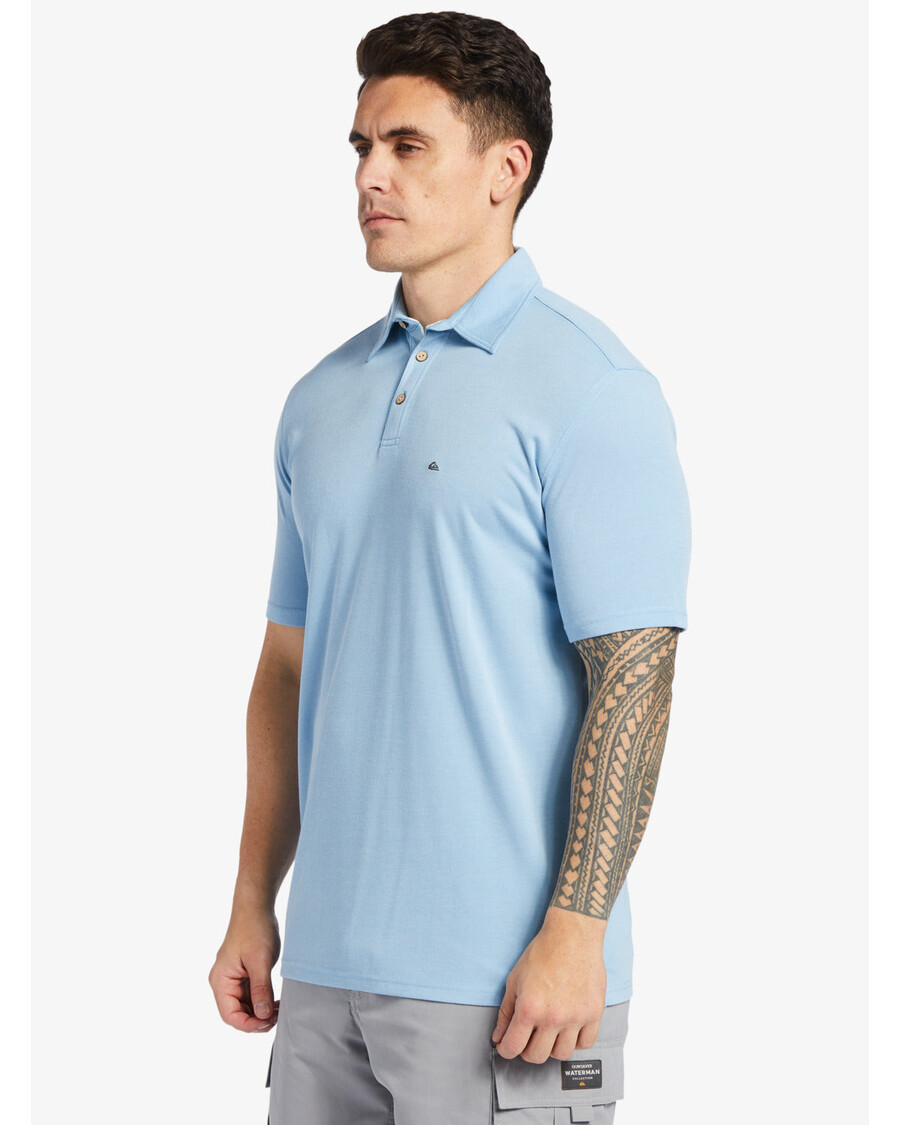Quik Silver Waterman Waterpolo Short Sleeve Polo Shirt - Dusk Blue