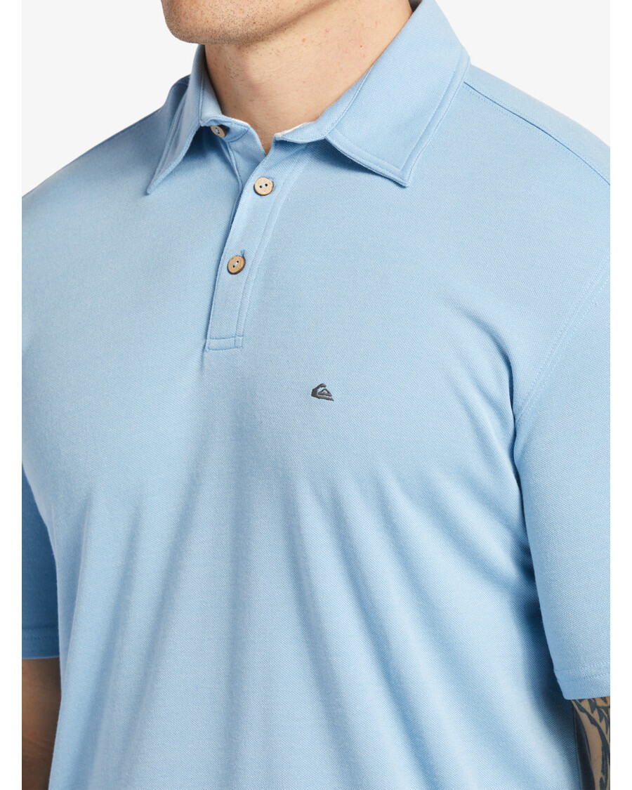 Quik Silver Waterman Waterpolo Short Sleeve Polo Shirt - Dusk Blue