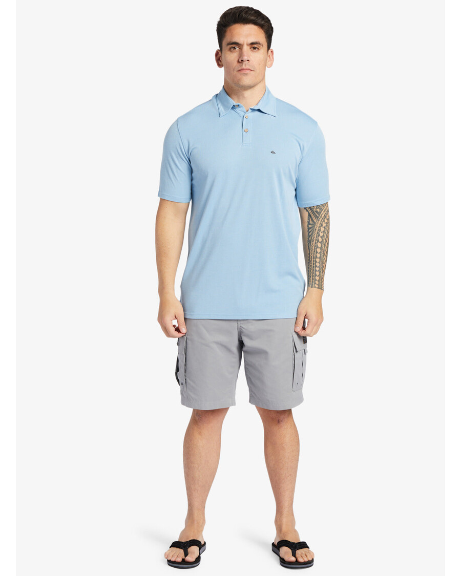 Quik Silver Waterman Waterpolo Short Sleeve Polo Shirt - Dusk Blue