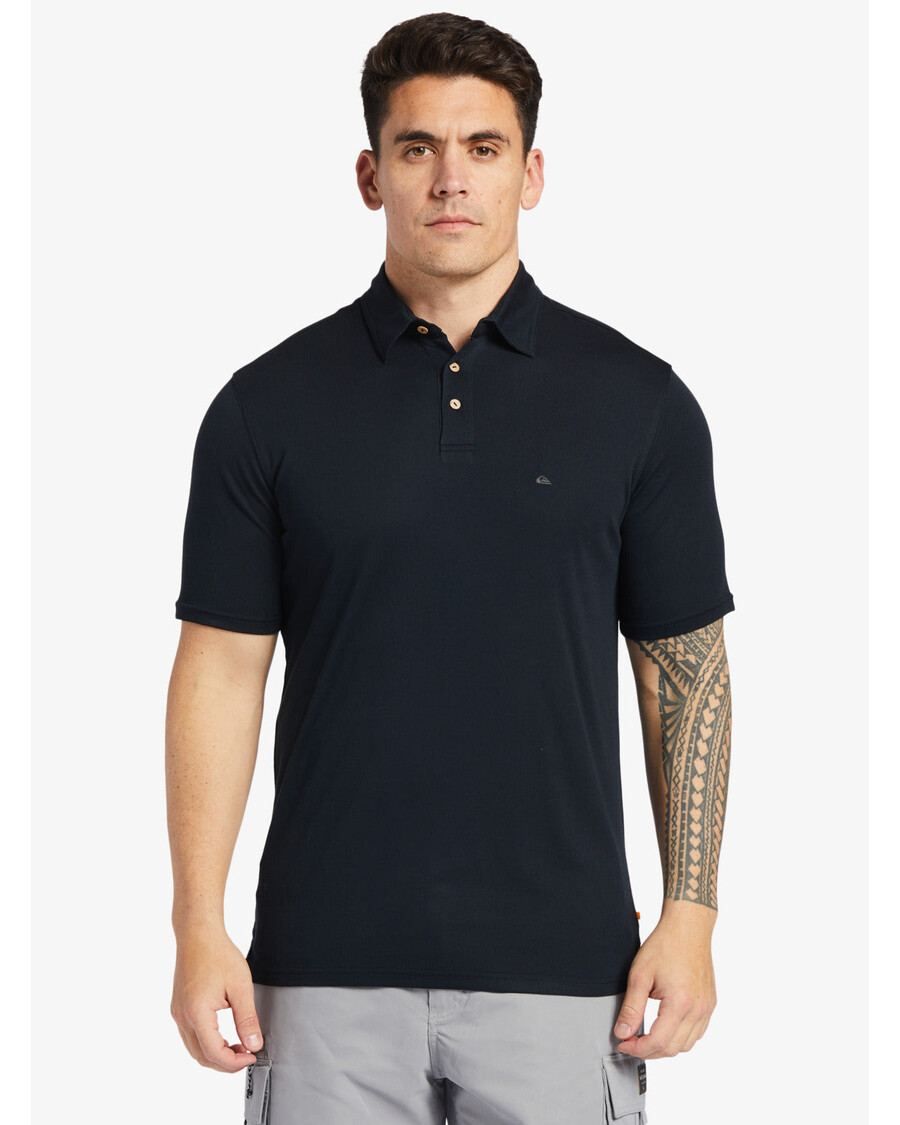 Quiksilver Waterman Water Polo κοντομάνικο μπλουζάκι πόλο - μαύρο